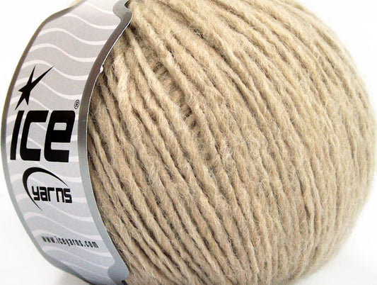Lot of 8 Skeins ICE PERU ALPACA WORSTED (25% Alpaca 50% Merino Wool) Yarn Beige