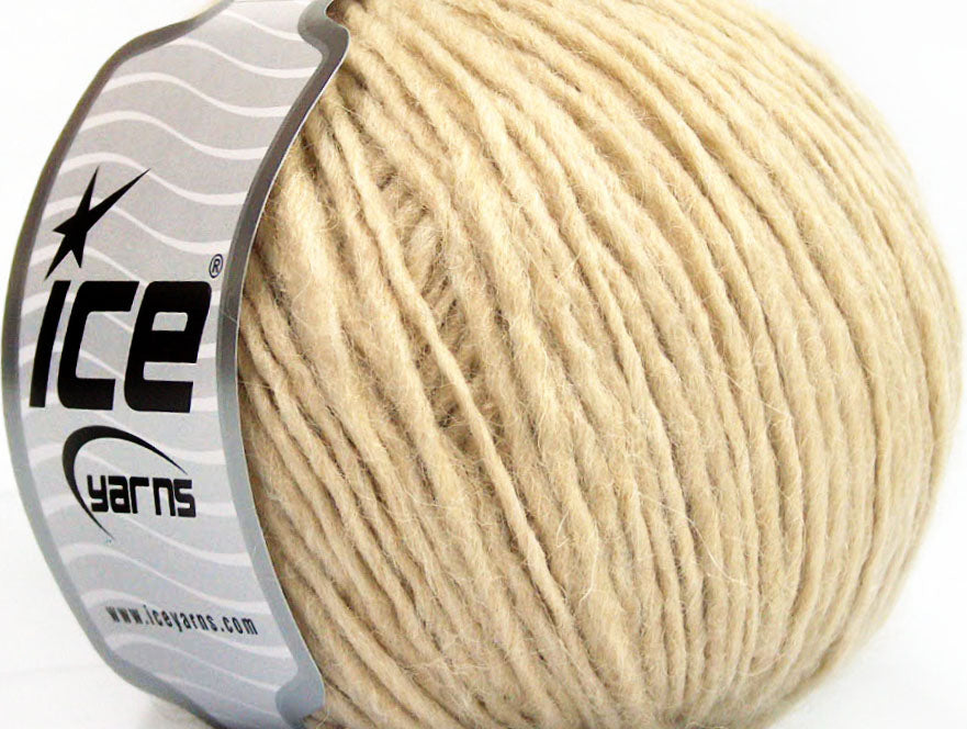 Lot of 8 Skeins ICE PERU ALPACA WORSTED (25% Alpaca 50% Merino Wool) Yarn Dark Cream