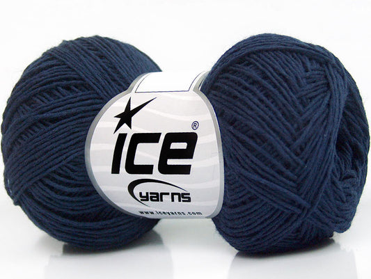 Lot of 8 Skeins ICE SALE SUMMER (100% Cotton) Hand Knitting Yarn Navy