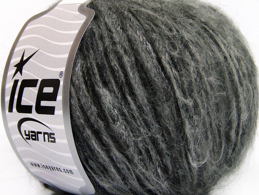 Lot of 8 Skeins ICE SALE WINTER (30% Mohair) Hand Knitting Yarn Grey Black