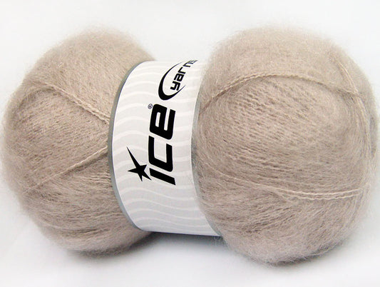 Lot of 4 x 100gr Skeins ICE SALE WINTER (50% Mohair) Hand Knitting Yarn Beige