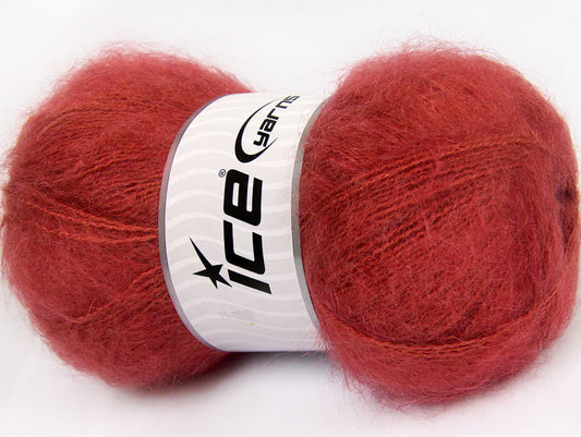 Lot of 4 x 100gr Skeins ICE SALE WINTER (50% Mohair) Yarn Marsala Red