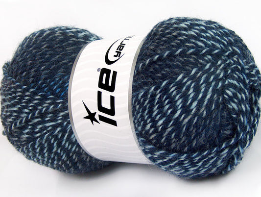Lot of 4 x 100gr Skeins Ice Yarns FAVOURITE WOOL (50% Wool) Yarn Blue Shades