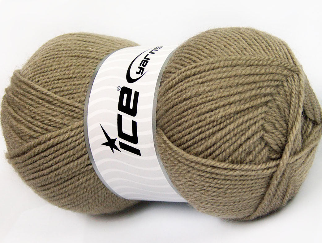 Lot of 4 x 100gr Skeins Ice Yarns FAVOURITE WOOL (50% Wool) Yarn Camel