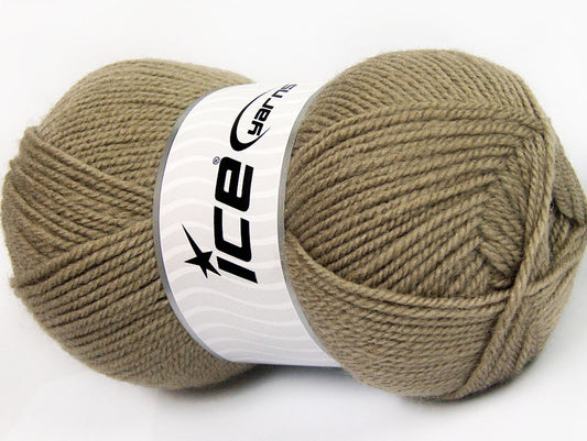 Lot of 4 x 100gr Skeins Ice Yarns FAVOURITE WOOL (50% Wool) Yarn Camel