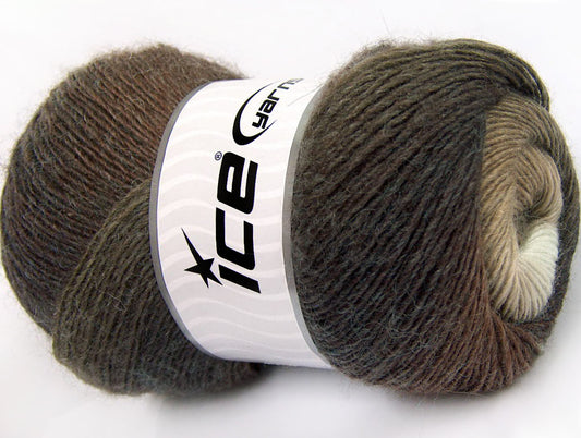 Lot of 4 x 100gr Skeins Ice Yarns ALPACA ACTIVE (20% Alpaca 20% Wool) Yarn Brown Shades