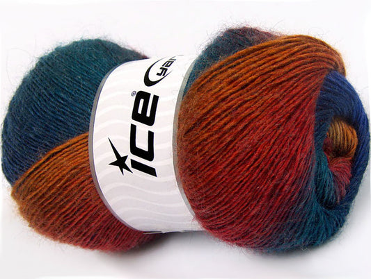 Lot of 4 x 100gr Skeins Ice Yarns ALPACA ACTIVE (20% Alpaca 20% Wool) Yarn Purple Blue Teal Red Orange
