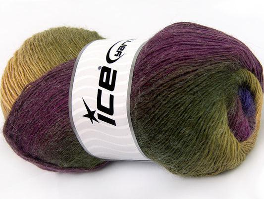 Lot of 4 x 100gr Skeins Ice Yarns ALPACA ACTIVE (20% Alpaca 20% Wool) Yarn Purple Maroon Green Shades