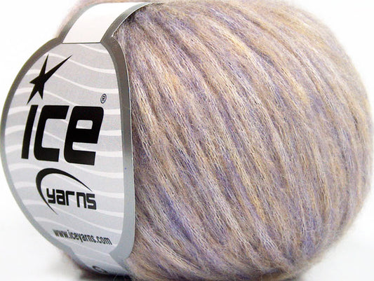 Lot of 8 Skeins ICE WOOL SOFTAIR (30% Wool) Hand Knitting Yarn Lilac Melange