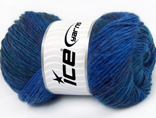 Lot of 4 x 100gr Skeins ICE REGINA LANA (30% Wool 70% Dralon) Yarn Blue Shades Teal Purple