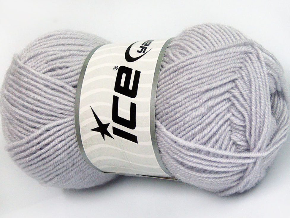 Lot of 8 Skeins ICE BABY WOOL (40% Wool) Hand Knitting Yarn Light Lilac