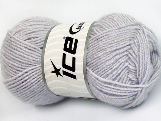 Lot of 8 Skeins ICE BABY WOOL (40% Wool) Hand Knitting Yarn Light Lilac