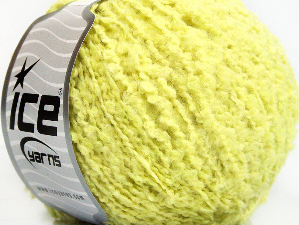 Lot of 8 Skeins ICE SALE BOUCLE (27% Wool) Hand Knitting Yarn Light Green