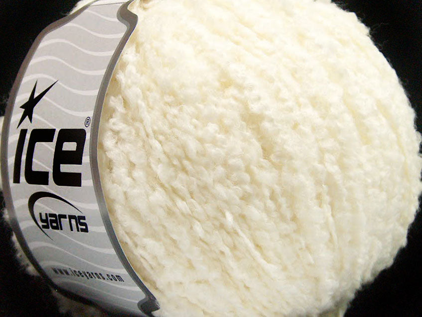 Lot of 8 Skeins ICE SALE BOUCLE (27% Wool) Hand Knitting Yarn White