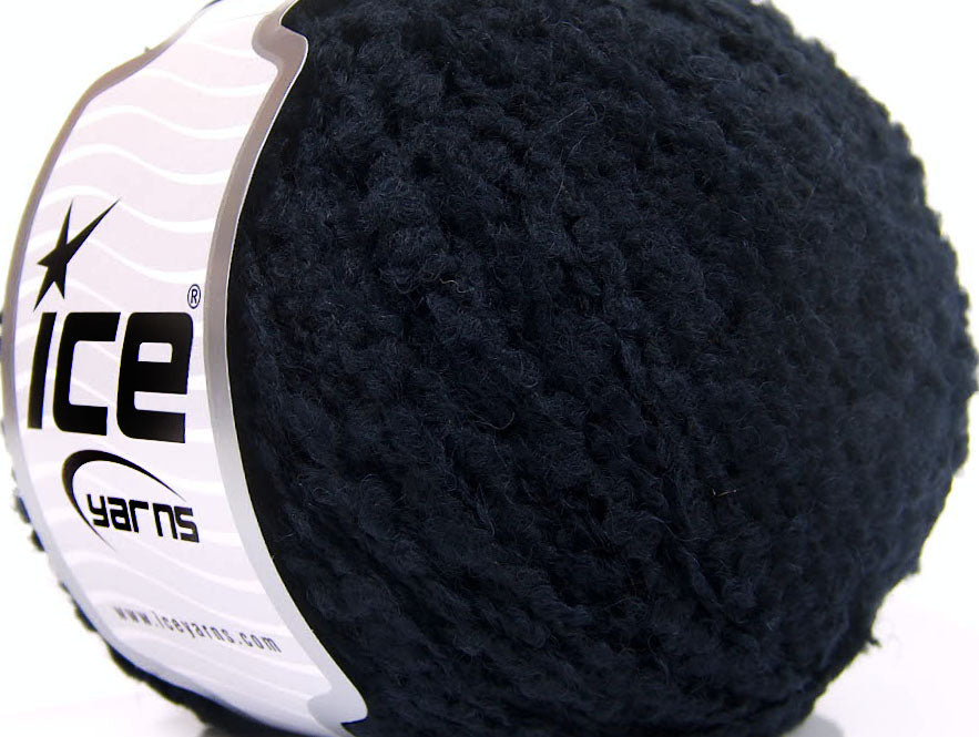Lot of 8 Skeins ICE SALE BOUCLE (27% Wool) Hand Knitting Yarn Dark Navy