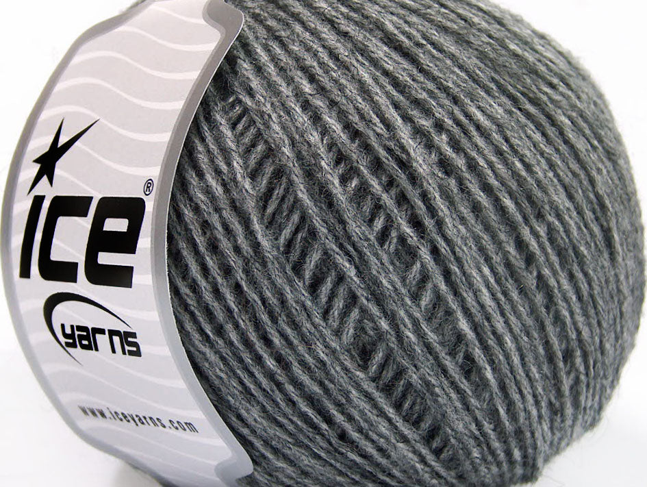 Lot of 8 Skeins Ice Yarns WOOL LIGHT (50% Wool) Hand Knitting Yarn Grey