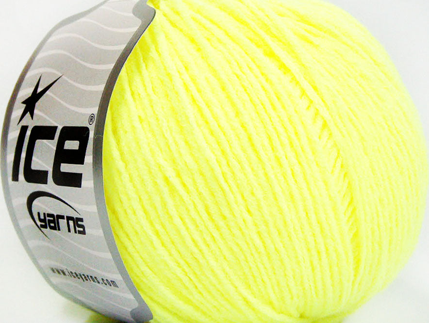 Lot of 8 Skeins ICE SALE PLAIN Hand Knitting Yarn Neon Yellow
