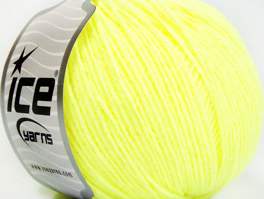 Lot of 8 Skeins ICE SALE PLAIN Hand Knitting Yarn Neon Yellow