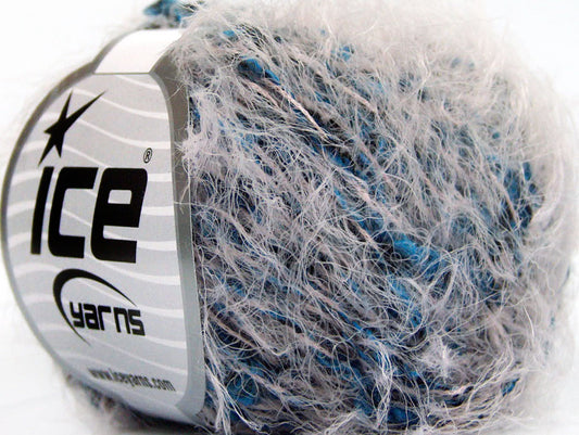 Lot of 8 Skeins ICE SALE EYELASH BLEND Yarn Light Pink Turquoise Black