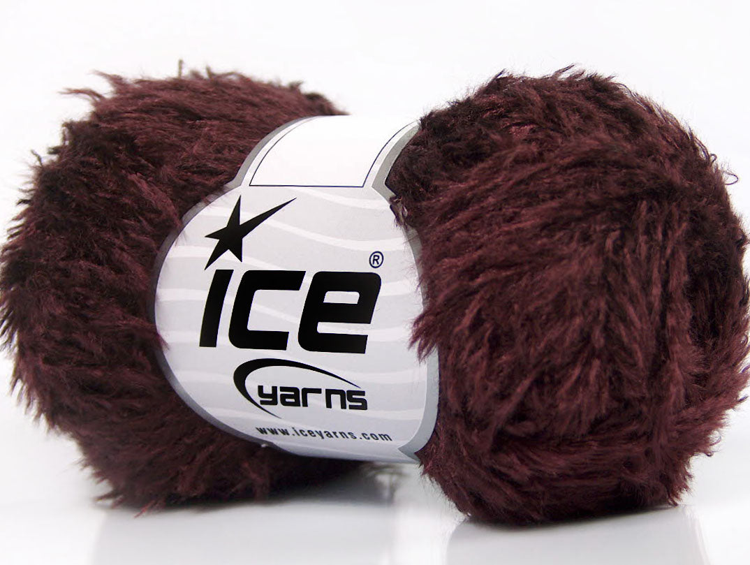 Lot of 8 Skeins ICE ANDREA VISCOSE (95% Viscose) Hand Knitting Yarn Burgundy