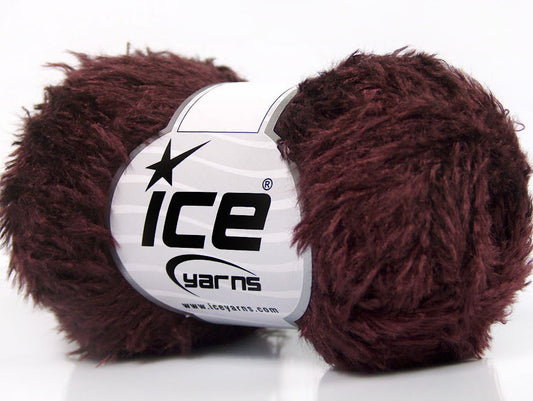 Lot of 8 Skeins ICE ANDREA VISCOSE (95% Viscose) Hand Knitting Yarn Burgundy