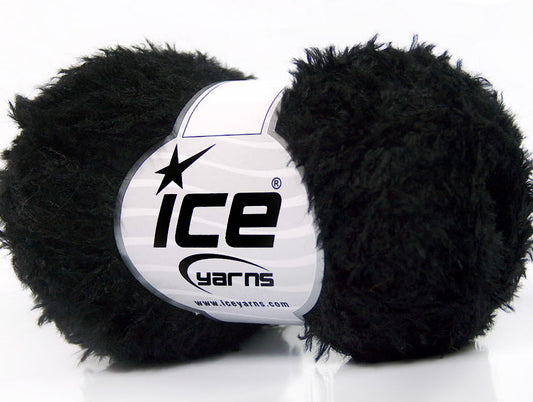 Lot of 8 Skeins ICE ANDREA VISCOSE (95% Viscose) Hand Knitting Yarn Black