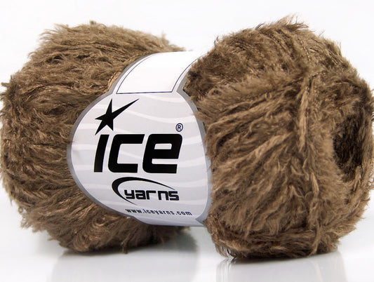 Lot of 8 Skeins ICE ANDREA VISCOSE (95% Viscose) Hand Knitting Yarn Brown
