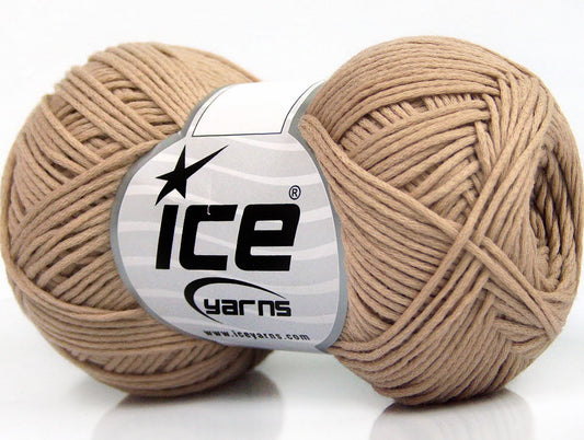 Lot of 8 Skeins ICE TUBE COTTON FINE (67% Cotton) Hand Knitting Yarn Cafe Latte