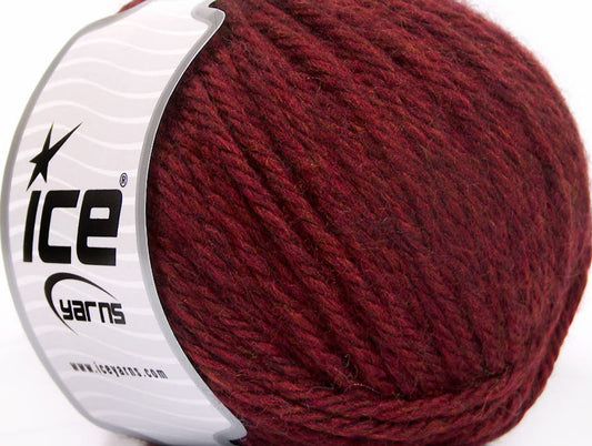 Lot of 3 x 100gr Skeins Ice Yarns SUPERBULKY WOOL (40% Wool) Yarn Burgundy