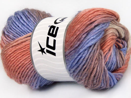 Lot of 4 x 100gr Skeins Ice Yarns AMBIENTE (50% Wool) Yarn Salmon Lilac Light Maroon