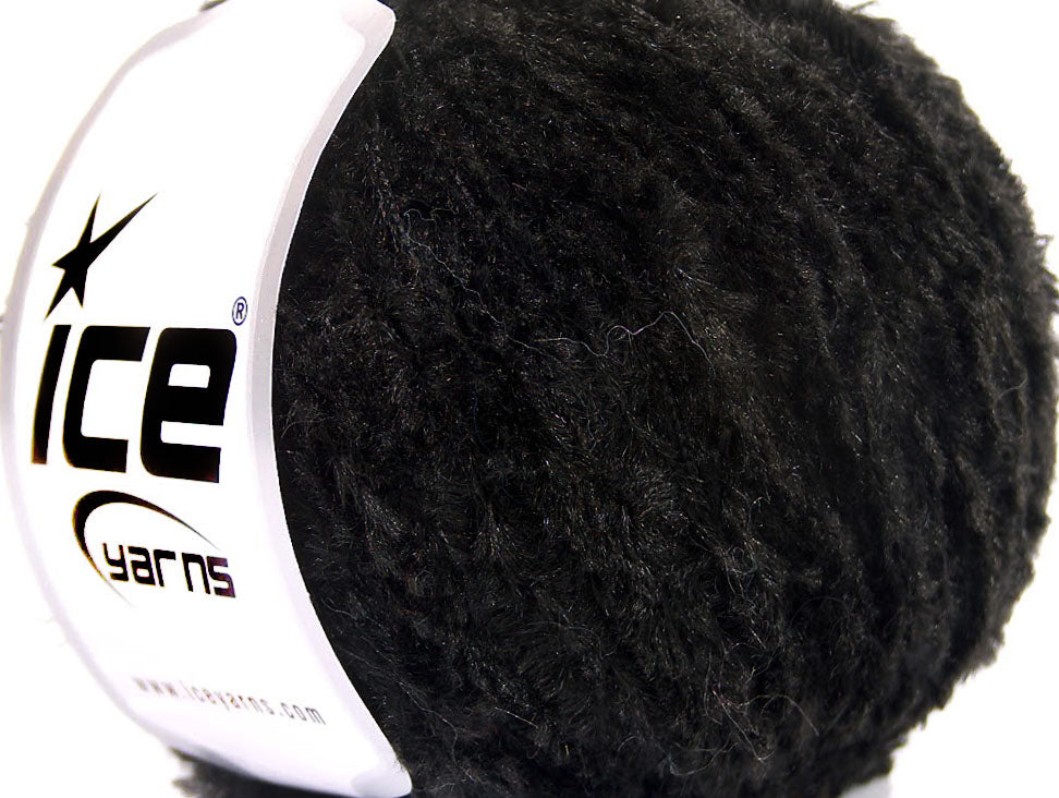 Lot of 8 Skeins ICE SALE EYELASH Hand Knitting Yarn Black