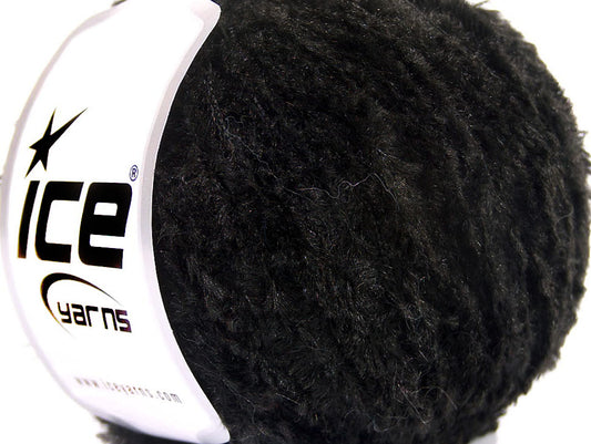 Lot of 8 Skeins ICE SALE EYELASH Hand Knitting Yarn Black