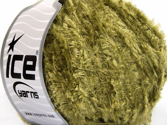 Lot of 8 Skeins ICE SALE EYELASH Hand Knitting Yarn Green