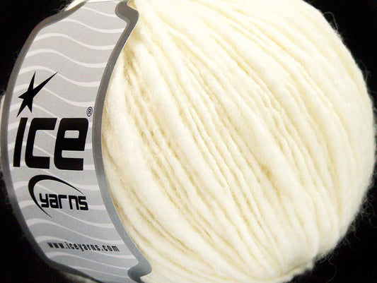 Lot of 8 Skeins ICE FIAMMATO (45% Wool) Hand Knitting Yarn Cream