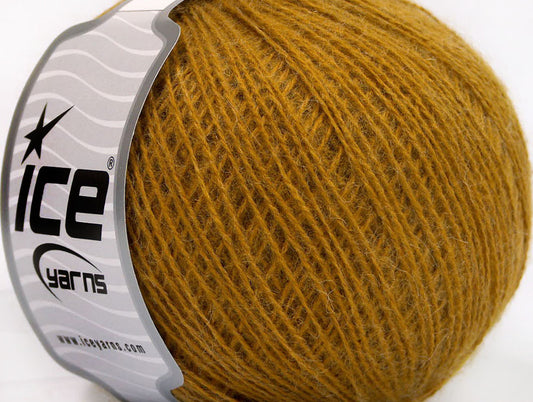 Lot of 8 Skeins ICE WOOL FINE (50% Wool) Hand Knitting Yarn Gold
