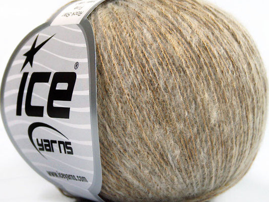 Lot of 8 Skeins ICE ROCK STAR FINE (19% Merino Wool) Yarn Camel White