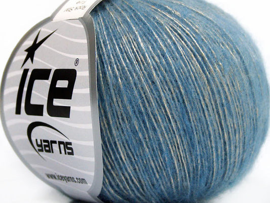 Lot of 8 Skeins ICE ROCK STAR FINE (19% Merino Wool) Yarn Blue Gold