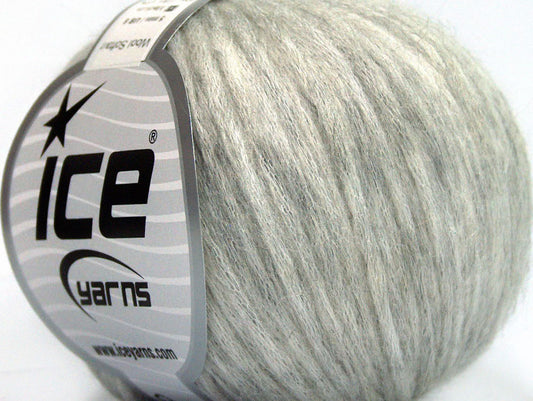 Lot of 8 Skeins ICE WOOL SOFTAIR (30% Wool) Hand Knitting Yarn Grey Melange