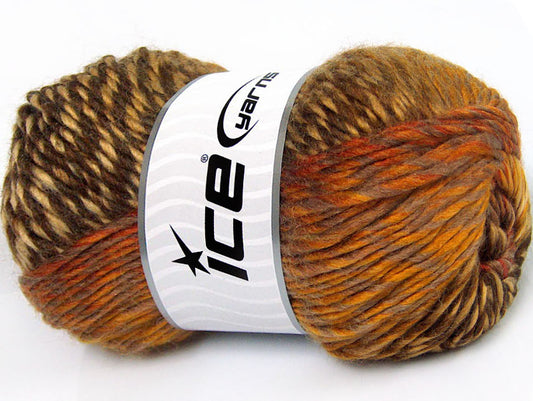 Lot of 4 x 100gr Skeins ICE DONNA (70% Wool) Yarn Brown Shades Gold Copper