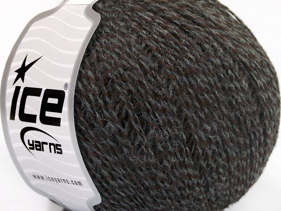 Lot of 8 Skeins ICE PERU ALPACA FINE (25% Alpaca 50% Merino Wool) Yarn Grey Brown