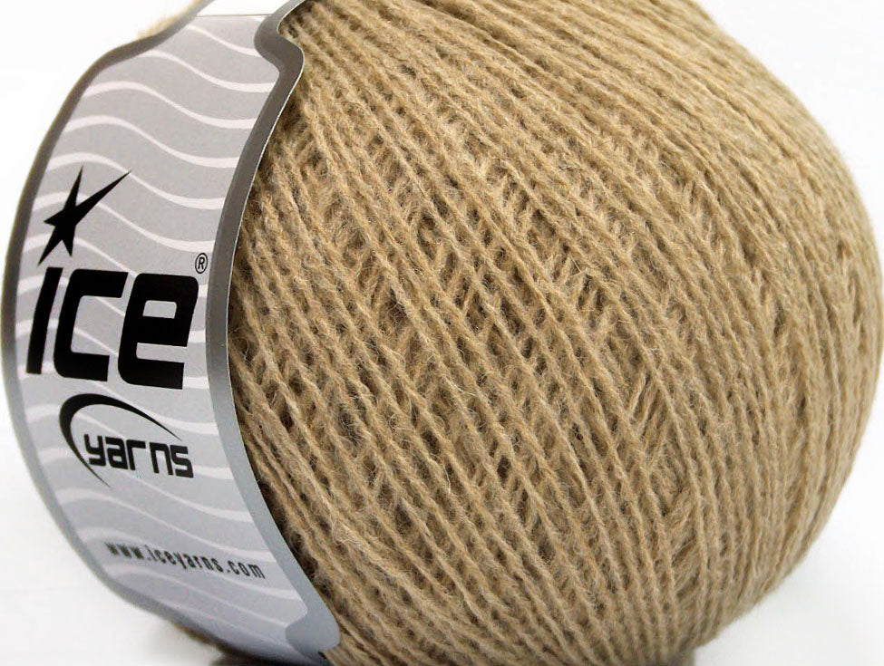 Lot of 8 Skeins Ice Yarns WOOL FINE (50% Wool) Hand Knitting Yarn Camel