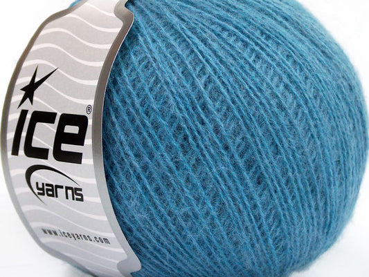 Lot of 8 Skeins ICE WOOL FINE Hand Knitting Yarn Blue