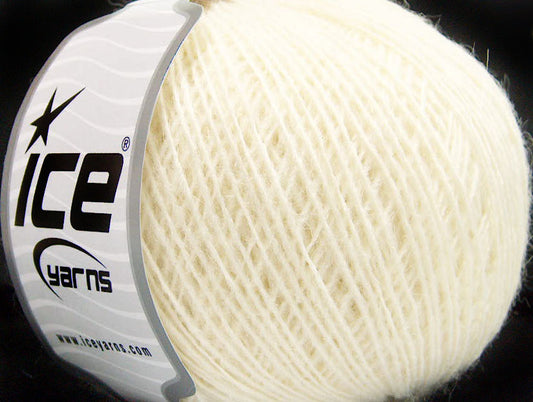 Lot of 8 Skeins ICE WOOL CORD SPORT (50% Wool) Hand Knitting Yarn Cream