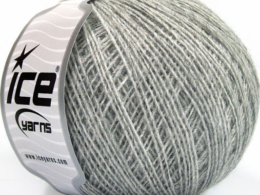 Lot of 8 Skeins ICE WOOL CORD SPORT (50% Wool) Hand Knitting Yarn Light Grey