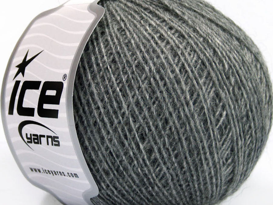 Lot of 8 Skeins ICE WOOL CORD SPORT (50% Wool) Hand Knitting Yarn Grey