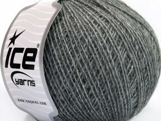Lot of 8 Skeins ICE WOOL CORD SPORT (50% Wool) Hand Knitting Yarn Grey