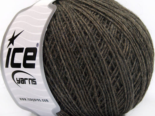 Lot of 8 Skeins ICE WOOL CORD SPORT (50% Wool) Hand Knitting Yarn Dark Camel