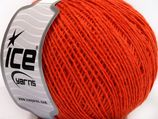 Lot of 8 Skeins Ice Yarns WOOL FINE (50% Wool) Hand Knitting Yarn Orange