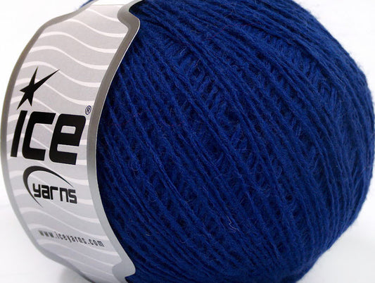 Lot of 8 Skeins Ice Yarns WOOL FINE (50% Wool) Hand Knitting Yarn Royal Blue