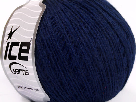 Lot of 8 Skeins ICE WOOL FINE (50% Wool) Hand Knitting Yarn Dark Blue
